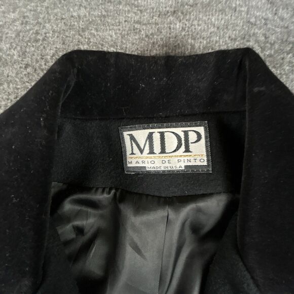 Mario De Pinto MDP Wool Coat Womens Sz M Black Ankle Length Vintage Made In USA - Picture 4 of 9